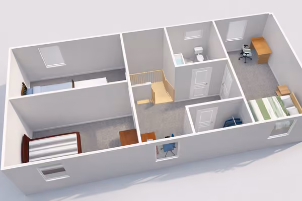 Csömörön, önálló, kétszintes családi ház - Alaprajz 3D - emelet